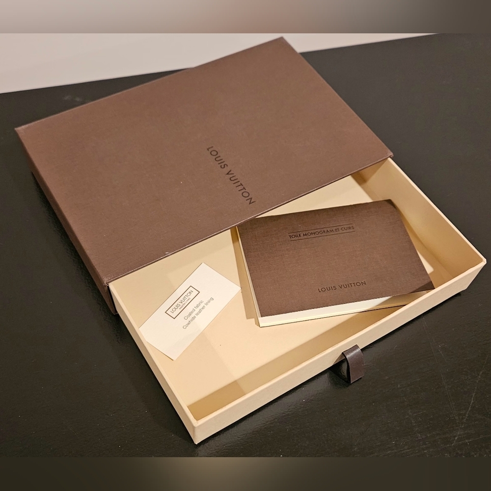 Louis Vuitton Vintage Drawer Box Wallet SLG Monogram Care Booklet Tag Bundle Set